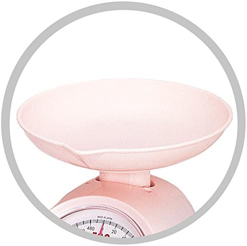 Pink analog kitchen scale 500 g — photo 3