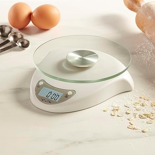 White digital scale with glass platform — photo 5