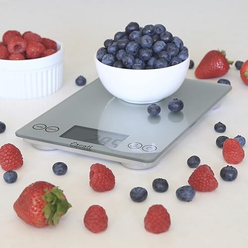 Shiny silver glass nutrition scale — photo 5