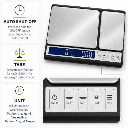 Dual platform stainless steel coffee and espresso scale — photo 4