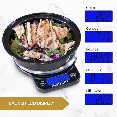 Black stainless steel digital kitchen scale — photo 4