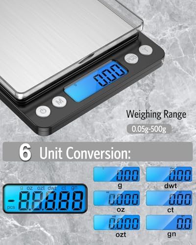 Black pocket jewelry scale 500g capacity — photo 4