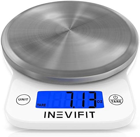 White stainless steel smart kitchen scale