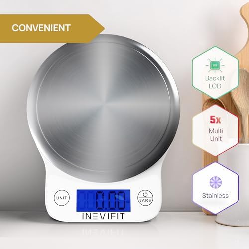 White stainless steel smart kitchen scale — photo 3