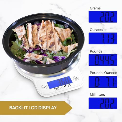 White stainless steel smart kitchen scale — photo 4