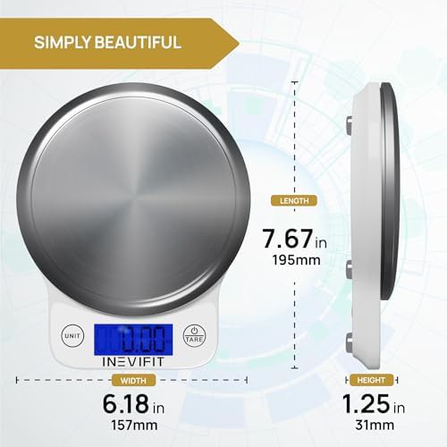 White stainless steel smart kitchen scale — photo 5