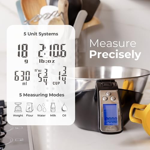 Black digital kitchen scale with mixing bowl — photo 3