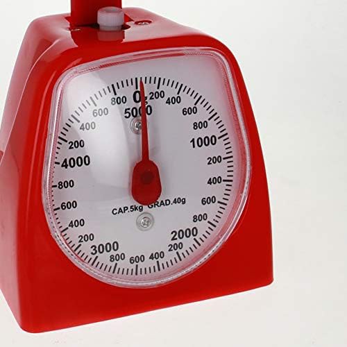 Red mechanical diet food scale with tray — photo 3