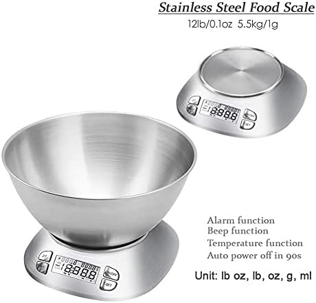 Stainless steel kitchen scale with removable bowl — photo 4