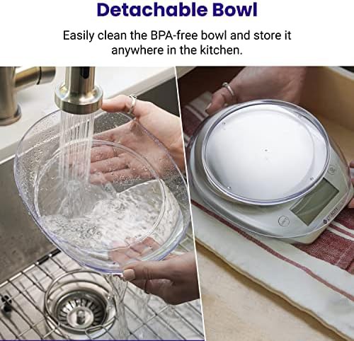 Bowl stainless steel silver dieting scale — photo 3