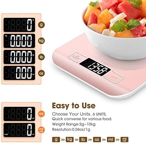 Pink stainless steel digital kitchen scale — photo 3
