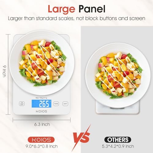 Rechargeable tempered glass kitchen scale 33 lb — photo 3