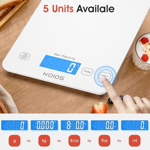 Rechargeable tempered glass kitchen scale 33 lb — photo 5