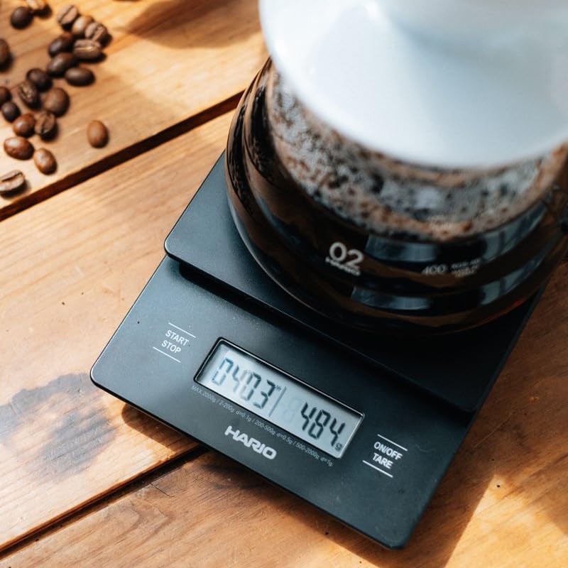 Black V60 drip coffee scale with timer — photo 5
