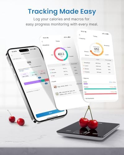 Black smart nutritional food scale with app — photo 3