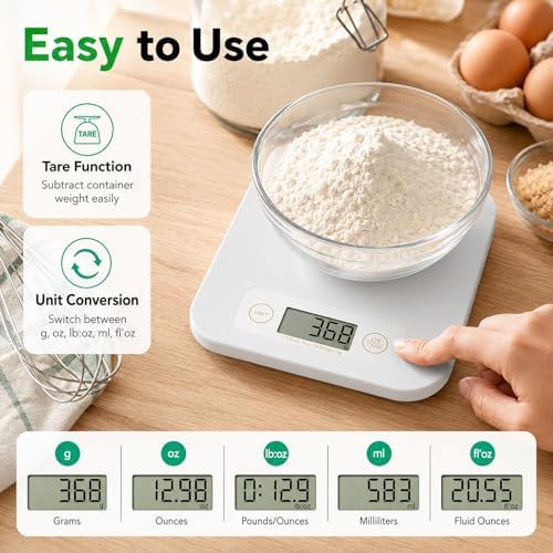White smart food scale with nutritional calculator — photo 3