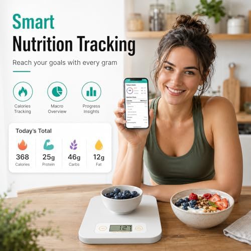 White smart food scale with nutritional calculator — photo 5