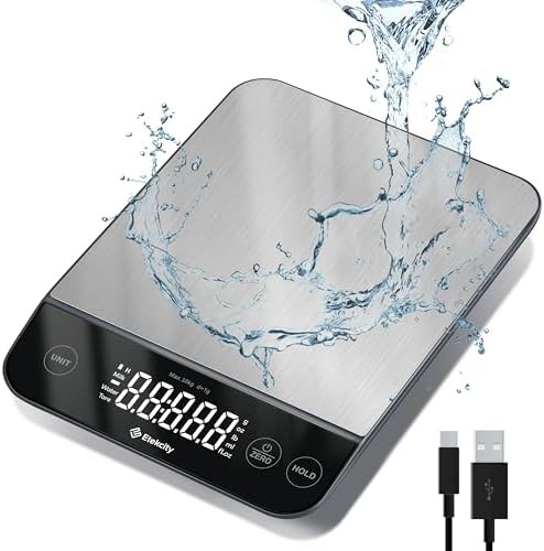 USB rechargeable IPX6 waterproof kitchen scale
