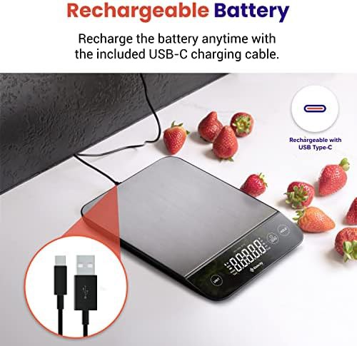 USB rechargeable IPX6 waterproof kitchen scale — photo 3