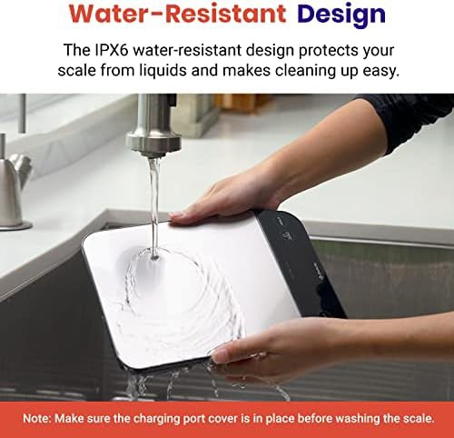 USB rechargeable IPX6 waterproof kitchen scale — photo 4