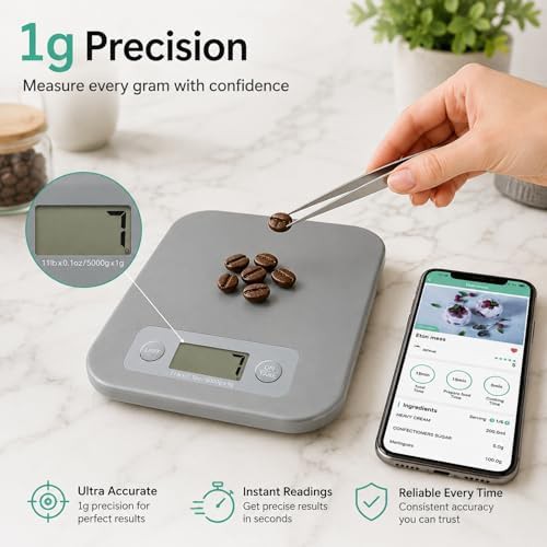 Black smart food scale for macro tracking — photo 4