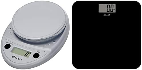 Black tempered glass kitchen and bathroom scale bundle