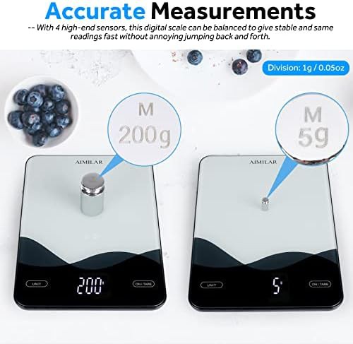 Rechargeable tempered glass kitchen scale with LED — photo 3