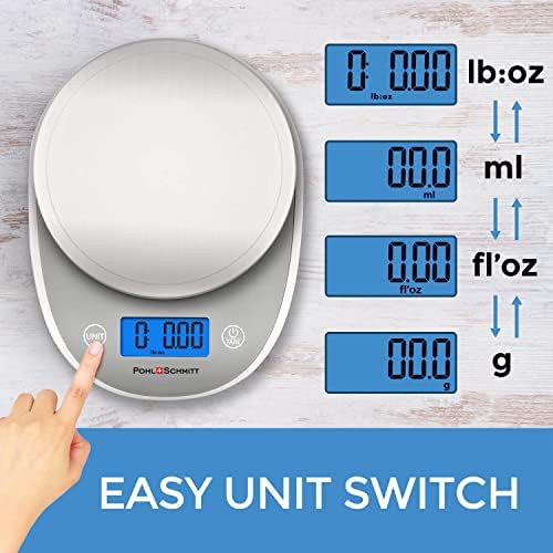 Silver stainless steel multifunctional digital food scale — photo 4