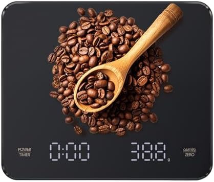 Rechargeable mini espresso scale in black