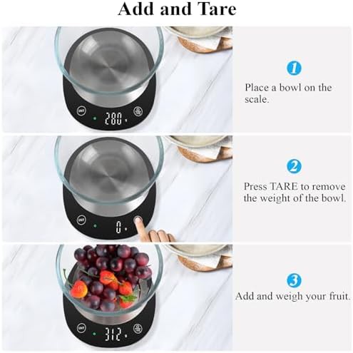 Black digital food scale with LED display — photo 5