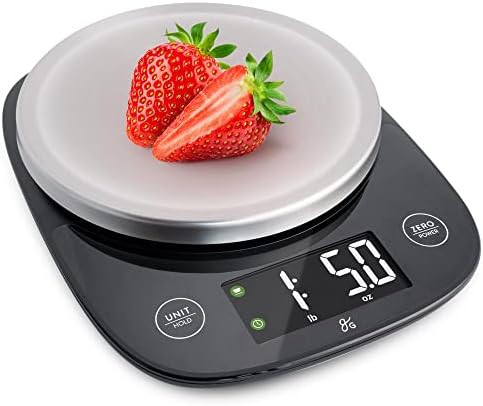 Black digital kitchen scale with LCD display