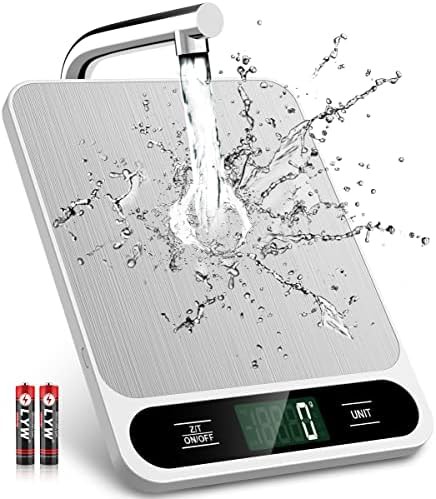 White digital kitchen scale with LCD