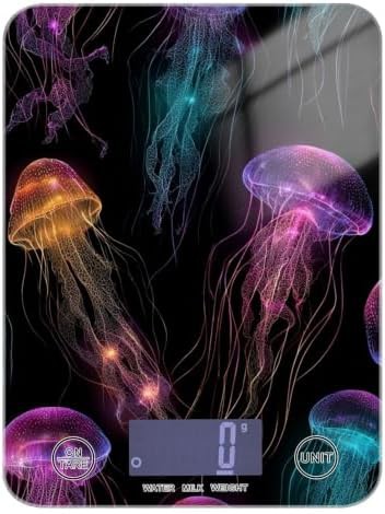 Jellyfish black waterproof glass kitchen scale