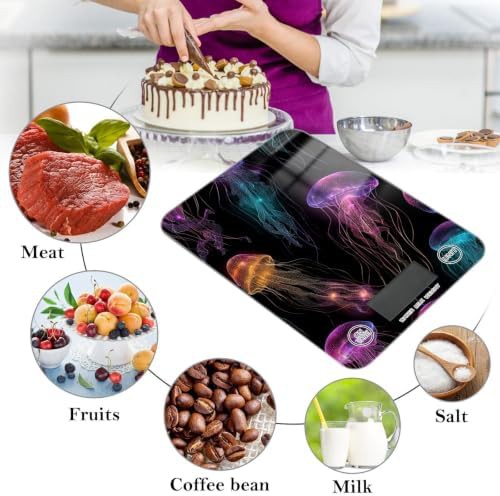 Jellyfish black waterproof glass kitchen scale — photo 4
