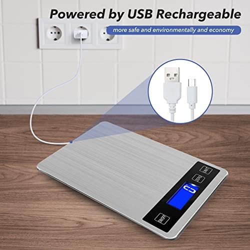 Silver waterproof USB rechargeable food scale — photo 5