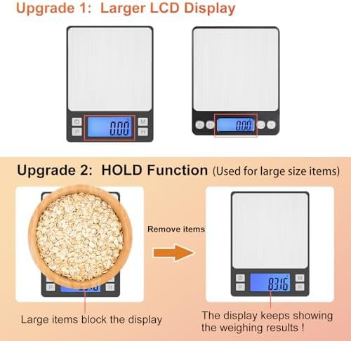 Grey rechargeable digital scale with hold function — photo 3