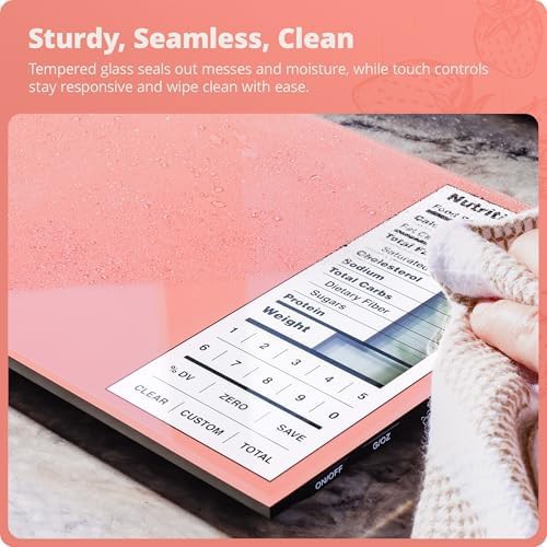 Pink digital food scale with nutrition calculator — photo 5