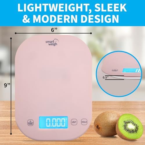 Pink compact digital food scale with tare — photo 3