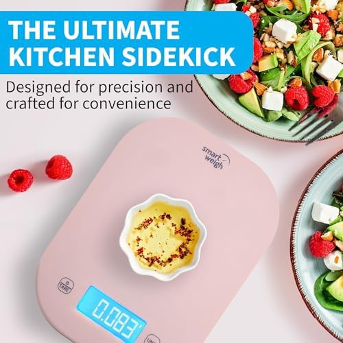 Pink compact digital food scale with tare — photo 4