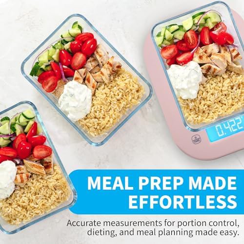 Pink compact digital food scale with tare — photo 5