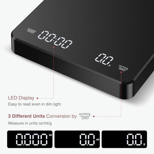 Rechargeable LED coffee scale with timer — photo 4