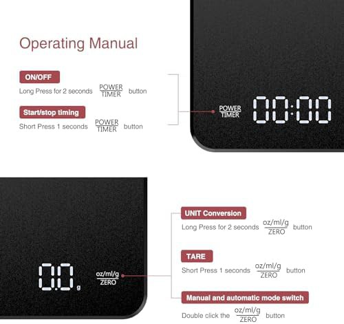 Rechargeable LED coffee scale with timer — photo 5