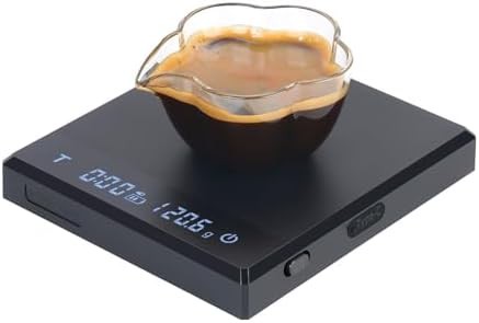 Black rechargeable drip espresso scale with timer