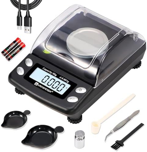 Milligram powder scale with jewelry precision