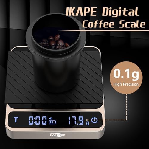 Gold aluminum espresso scale with timer — photo 3