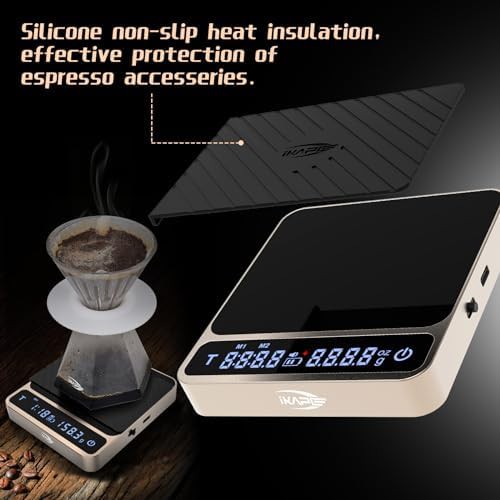 Gold aluminum espresso scale with timer — photo 5