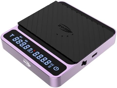 Purple aluminum digital espresso scale