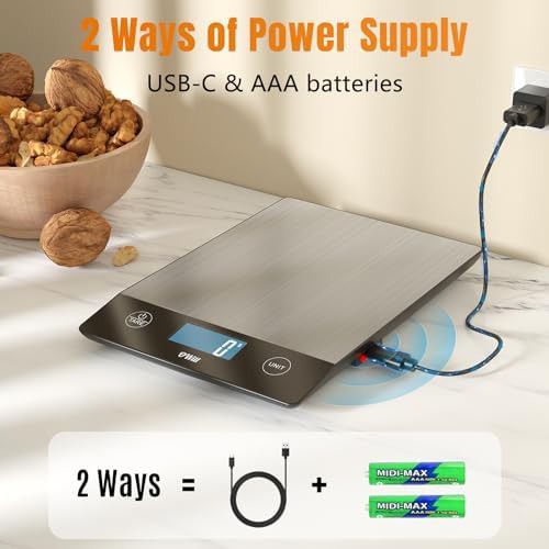 Silver stainless steel rechargeable food scale — photo 4