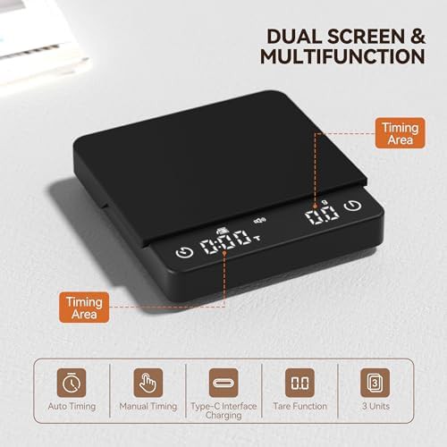 Black espresso scale with auto timing — photo 3