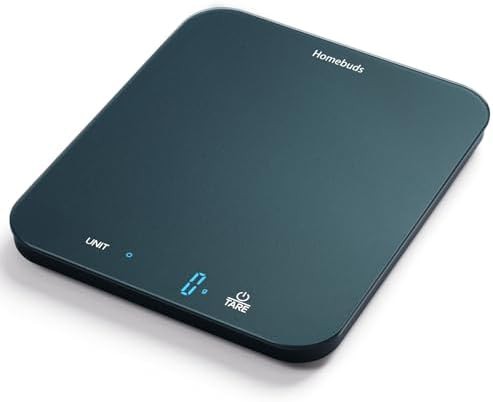 Blue tempered glass digital kitchen scale